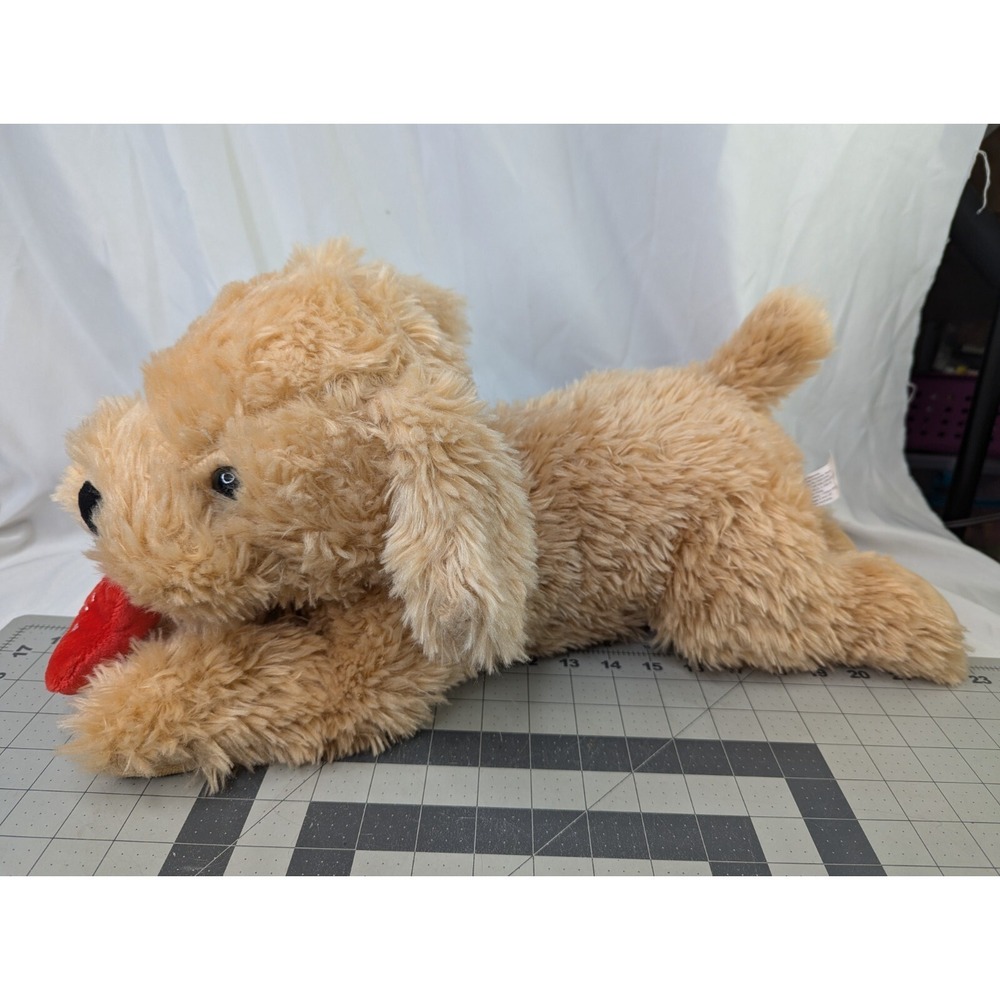 Walgreens Brown Dog Plush Puppy 21 Inch Long Woof Heart Stuffed Animal Toy